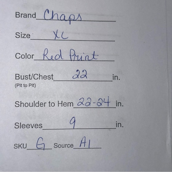 Chaps Red Floral Lace Up Peasant Blouse XL Boho Short Sleeve - Picture 7 of 7